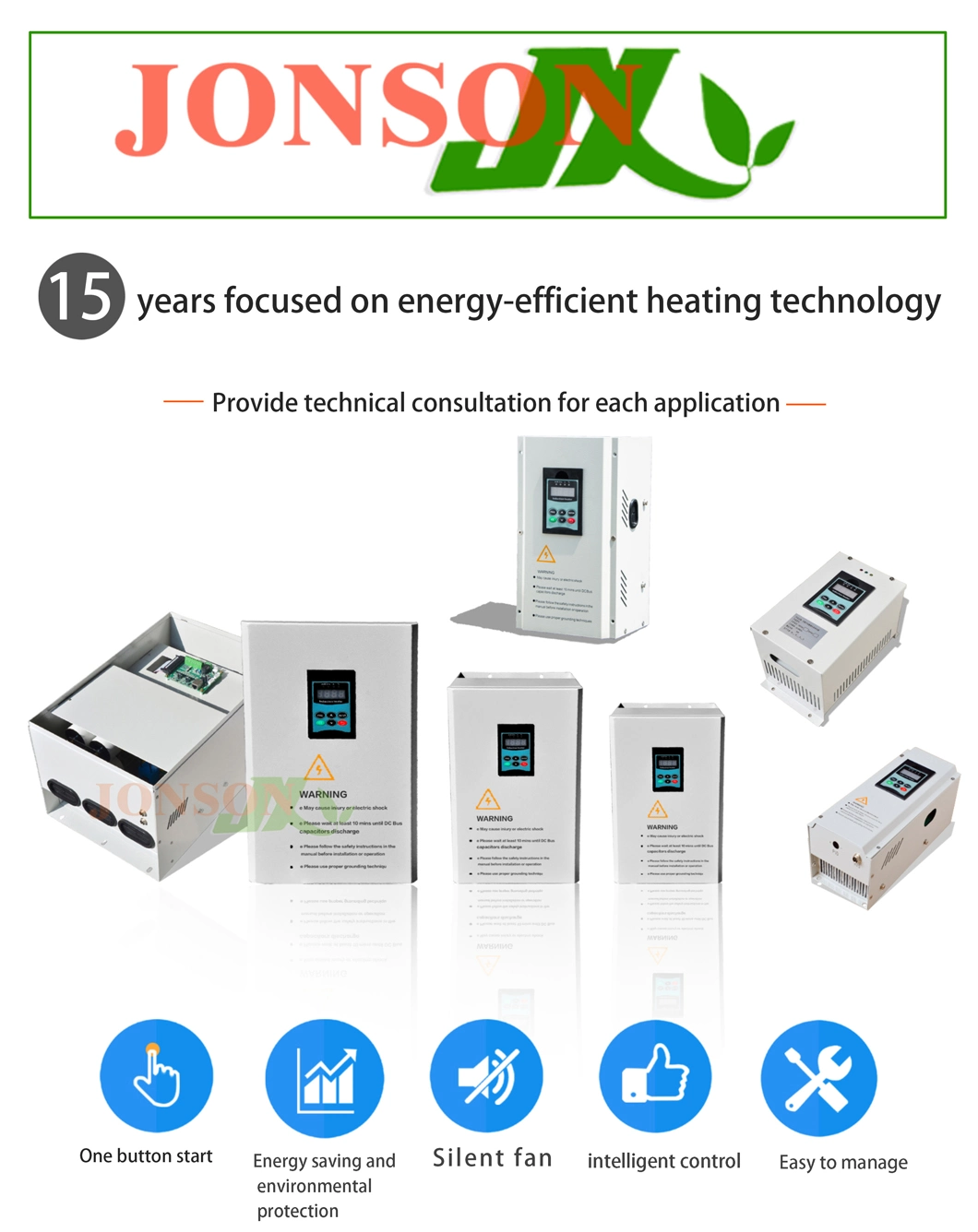 Jonson 220V / 8kw Electromagnetic Induction Heater Infineon Inverter Technology Water Induct Heater